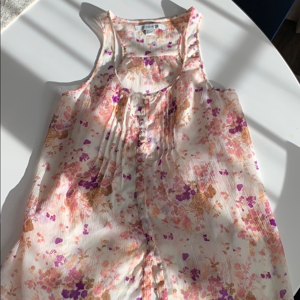 Floral Y2K Sheer tank